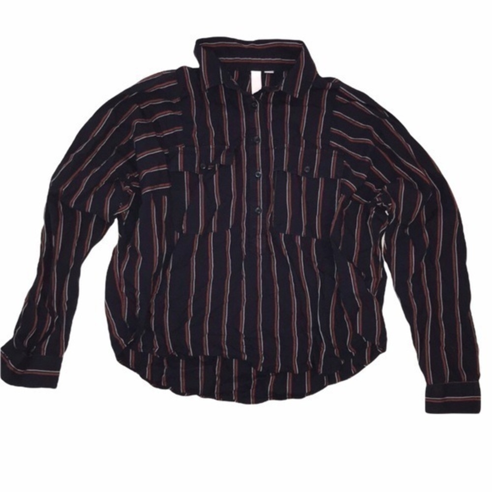 BP Striped Button Down Top